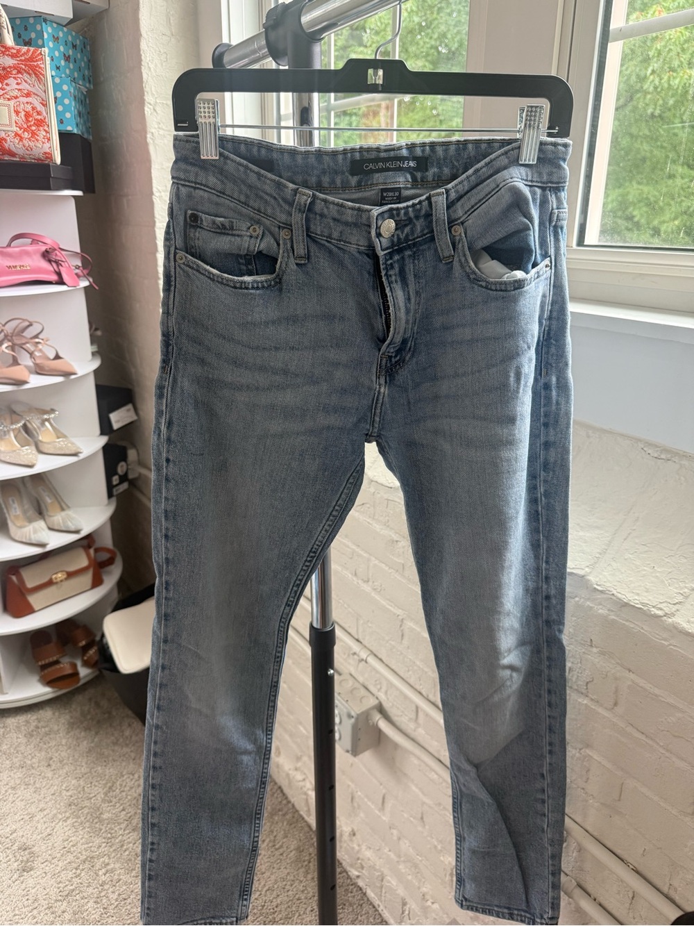 Calvin Klein Men’s Skinny Jeans in Faded Blue Denim